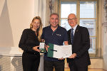 Ehrung von Sportlerinnen und Sportlern in der Aula der Alten Universität: Juliane Bogner-Strauß, Heimo Ofner, Stefan Herker