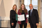 Ehrung von Sportlerinnen und Sportlern in der Aula der Alten Universität: Juliane Bogner-Strauß, Evelyn Perhab, Stefan Herker