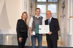 Ehrung von Sportlerinnen und Sportlern in der Aula der Alten Universität: Juliane Bogner-Strauß, Mario Weingartmann, Stefan Herker