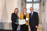 Ehrung von Sportlerinnen und Sportlern in der Aula der Alten Universität: Juliane Bogner-Strauß, Magdalena Rath, Stefan Herker