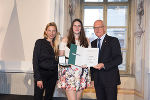 Ehrung von Sportlerinnen und Sportlern in der Aula der Alten Universität: Juliane Bogner-Strauß, Julia Scherkl, Stefan Herker