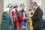 Die Sternsinger zu Besuch bei Landeshauptmann Christopher Drexler © Land Steiermark/Binder; bei Quellenangabe honorarfrei