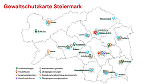 Überblick über Gewaltschutzangebote in der Steiermark © Land Steiermark; Verwendung bei Quellenangabe honorarfrei Überblick über Gewaltschutzangebote in der Steiermark