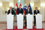 Pressekonferenz zum trilateralen Finanzminister-Treffen in Graz. © Land Steiermark/Benjamin Gasser; Verwendung bei Quellenangabe honorarfrei Pressekonferenz zum trilateralen Finanzminister-Treffen in Graz.