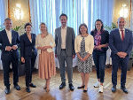 Landesrat Wolfgang Hattmannsdorfer (Oberösterreich), LH-Stv. Marlene Svazek (Salzburg), Integrationsministerin Susanne Raab, Vizebürgermeister Christoph Wiederkehr (Wien), Landesrätin Doris Kampus (Steiermark), Landesrätin Sara Schaar (Kärnten) und Landesrat Christoph Luisser (Niederösterreich) (v.l.) © Foto: Land Steiermark; bei Quellenangabe honorarfrei