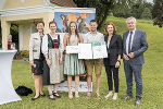 Maria Pein (Vize-Präs. der LK), TSO Karoline Schlögl, Preisträger Anna Lipp und Lukas Loibner, LR Simone Schmiedtbauer und LH-Stv. Anton Lang (v.l.)