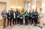 LH Mario Kunasek verabschiedete die steirische Delegation von Special Olympics, die an den World Winter Games in Turin teilnehmen wird. © Land Steiermark/Robert Binder; Verwendung bei Quellenangabe honorarfrei