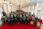 LH Mario Kunasek, Landtagspräsident Gerald Deutschmann und Kulturlandesrat Karlheinz Kornhäusl gratulierten gemeinsam mit Blasmusik-Funktionären der goldenen Zukunft der steirischen Blasmusik © Land Steiermark/Robert Binder; Verwendung bei Quellenangabe honorarfrei