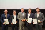 Sportlerehrung in der Aula der Alten Universität: Florian Hinterreiter, Mario Rigler, Stefan Oberreiner und Arnold Baumann wurden ausgezeichnet